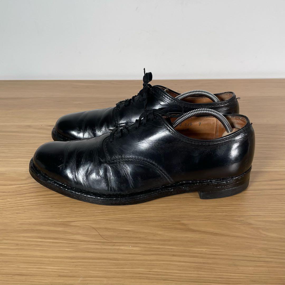 オールデン 407 コードバン プレーントゥ レザーシューズ ブラック 8.5