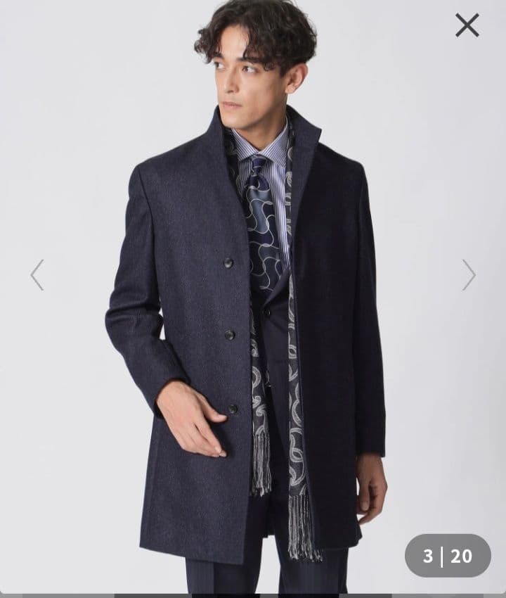 PaulStuart カシミヤ混スタンドカラーコート（現行品）新品未使用タグ付き Nikkei magazine掲載】カシミヤ混スタンドカラーコート(コート)｜Paul