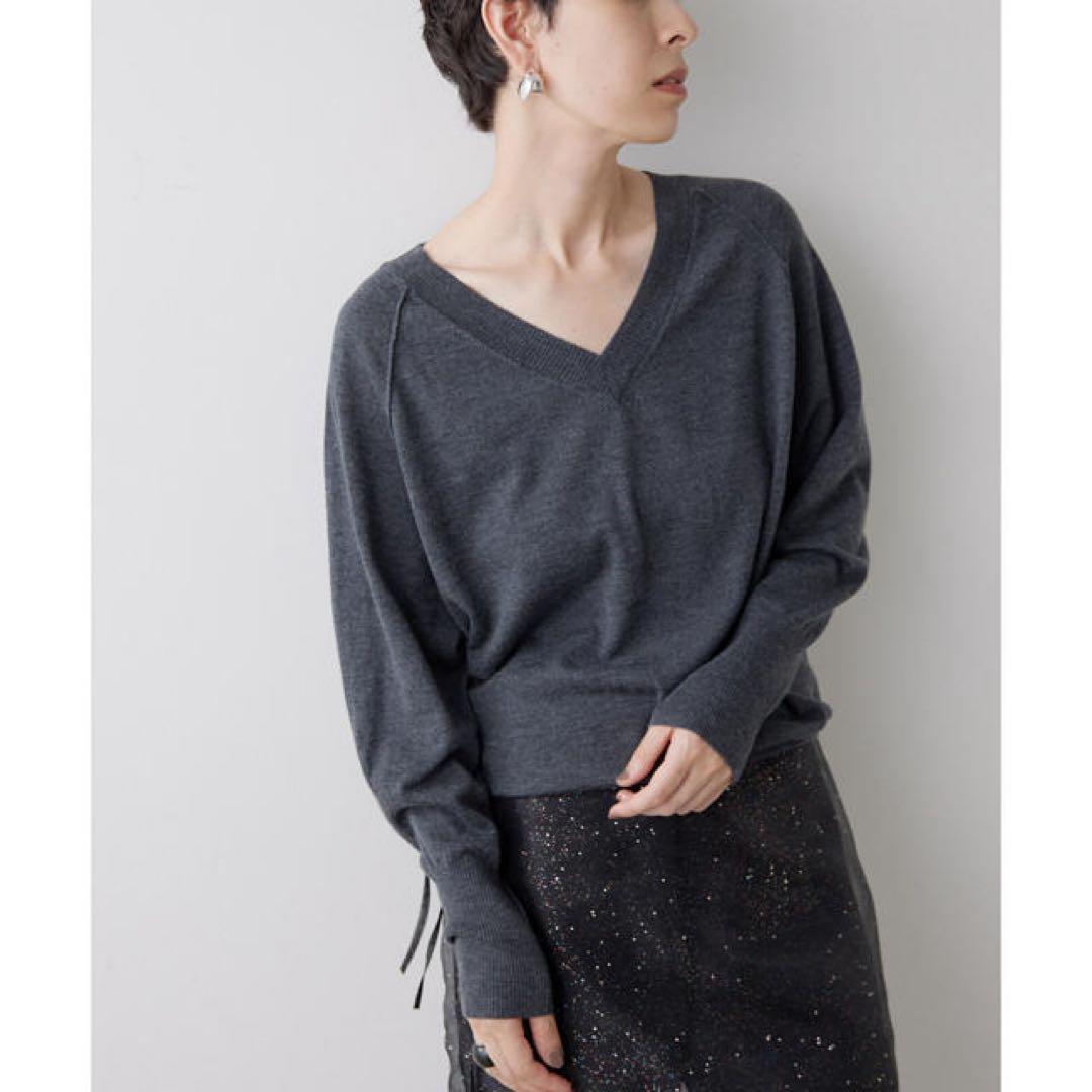 Whim Gazette ウールハイゲージⅤネックプルオーバー美品 Whim Gazette(ウィム ガゼット)のウールハイゲージⅤネックプル