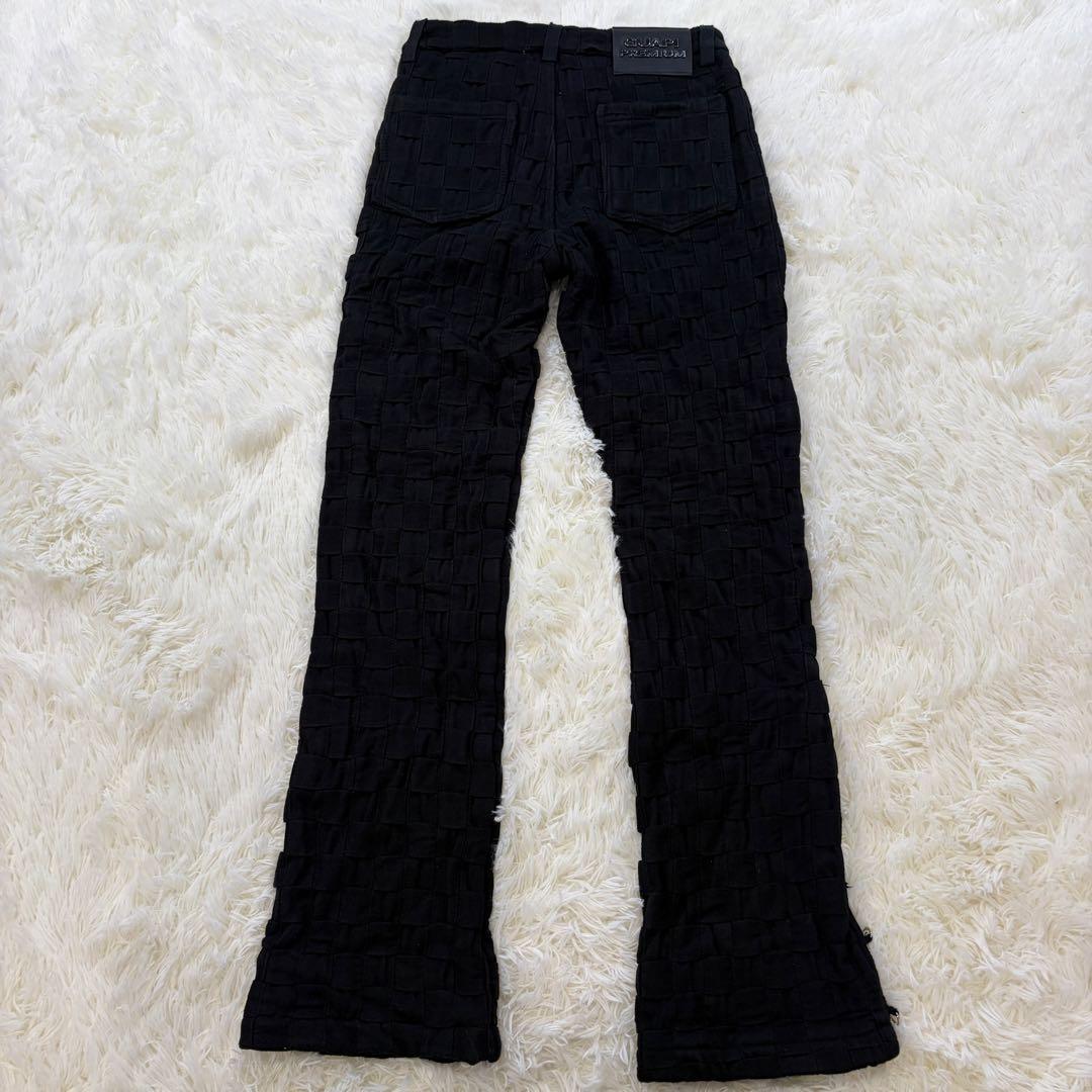 極美品】GUAPI オプシディアン ブレイデッドパンツ フレア タグ付 30黒
