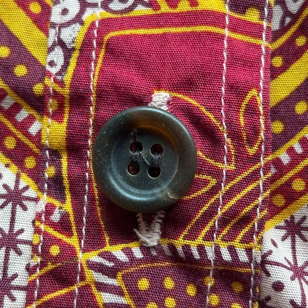 90s 美品】ドリスヴァンノッテン 半袖シャツ 総柄 和柄 赤系 38サイズ