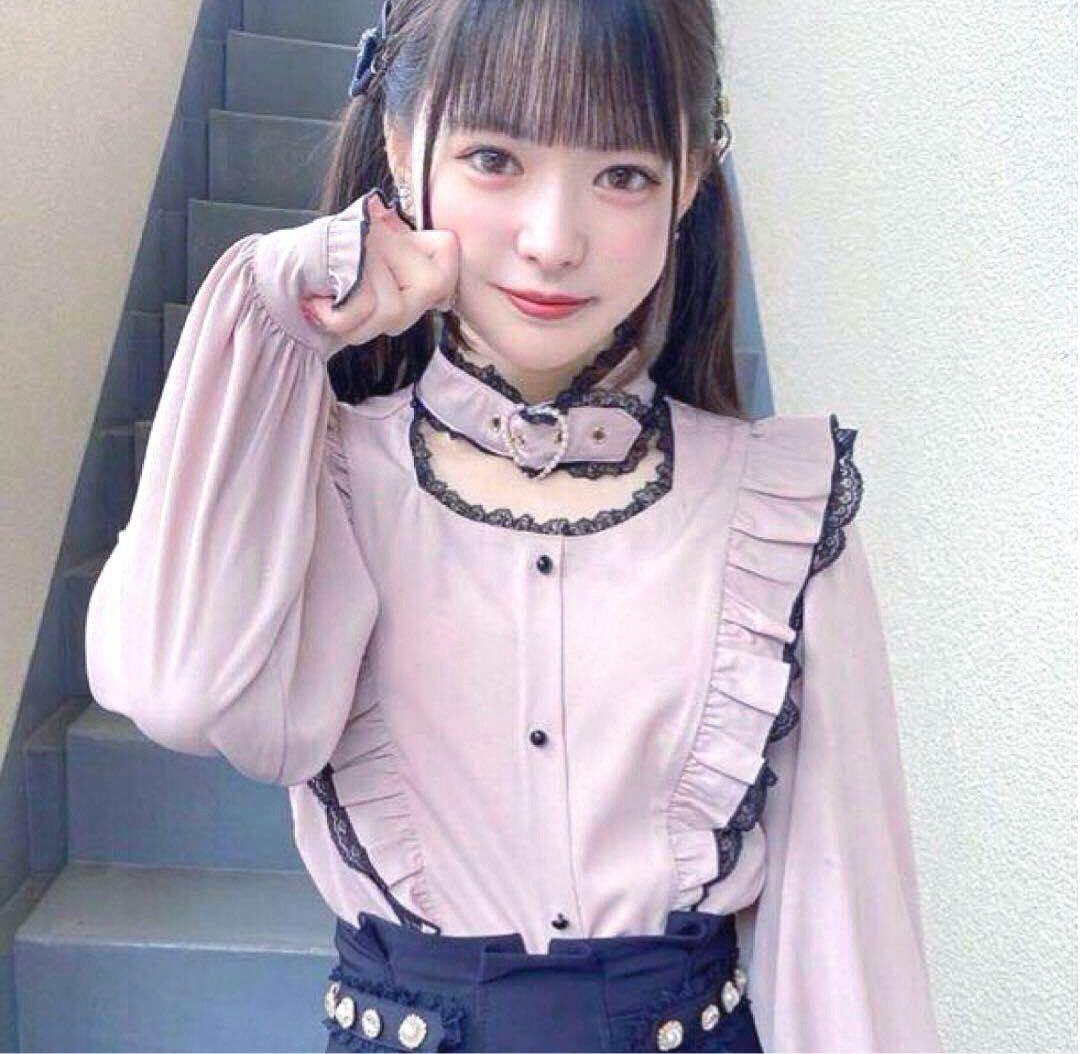 ♡ 【美品】ROJITA ハートバックルラッフルフリルブラウス ピンク