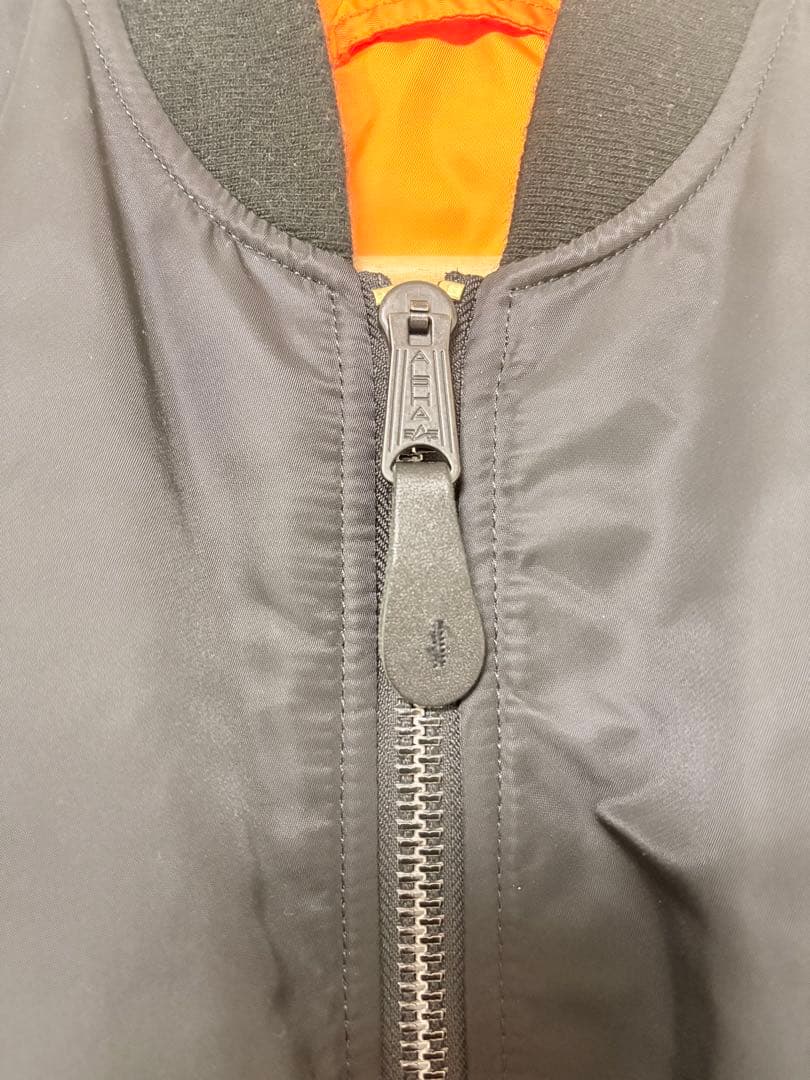 MA-1 ブラックジャケット オレンジ裏地 - メルカリ