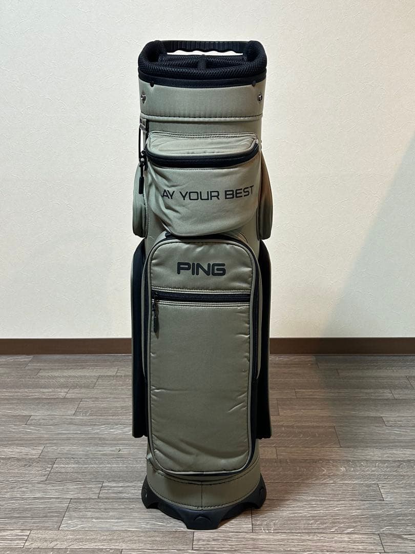 PING 自立式キャディバッグ 未使用品 10ポケットで収納力抜群！カーキ