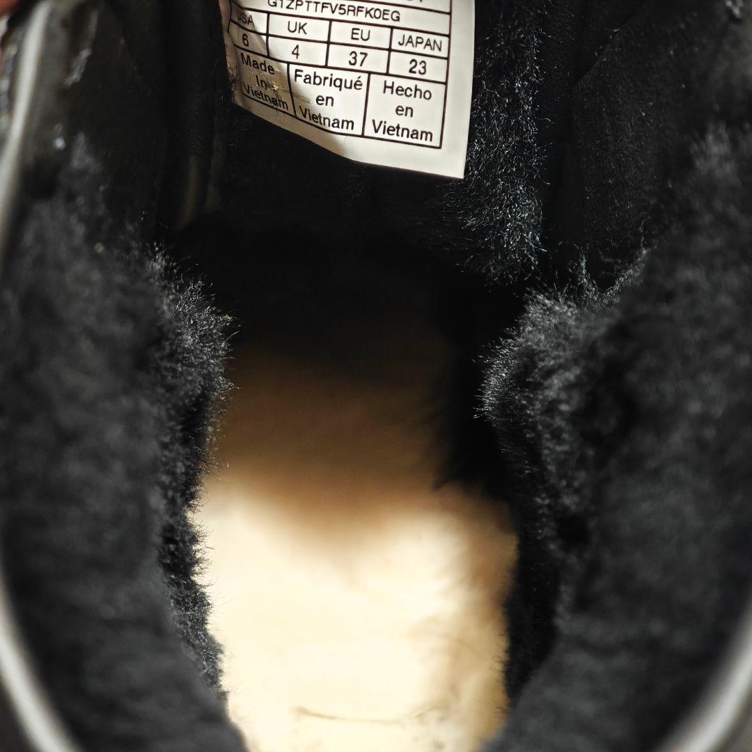 未使用級✨アグ オールブラック ムートンブーツ 厚底 フロントジップ