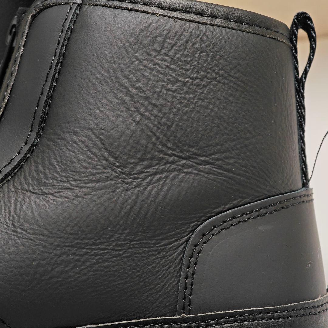 未使用級✨アグ オールブラック ムートンブーツ 厚底 フロントジップ
