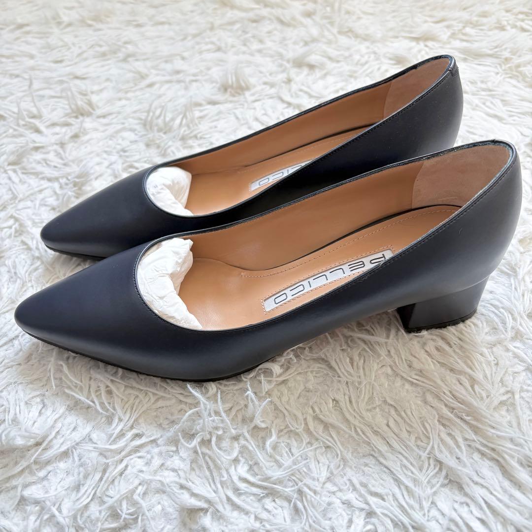 極美品　PELLICO ペリーコ　NEBI パンプス　ネイビー　22.5cm 箱