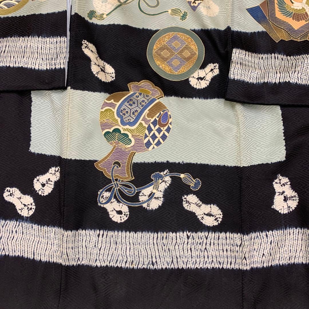 特別展示品☆新品正絹産着☆京友禅工芸染と絞り美術、特選龍兜に祝い