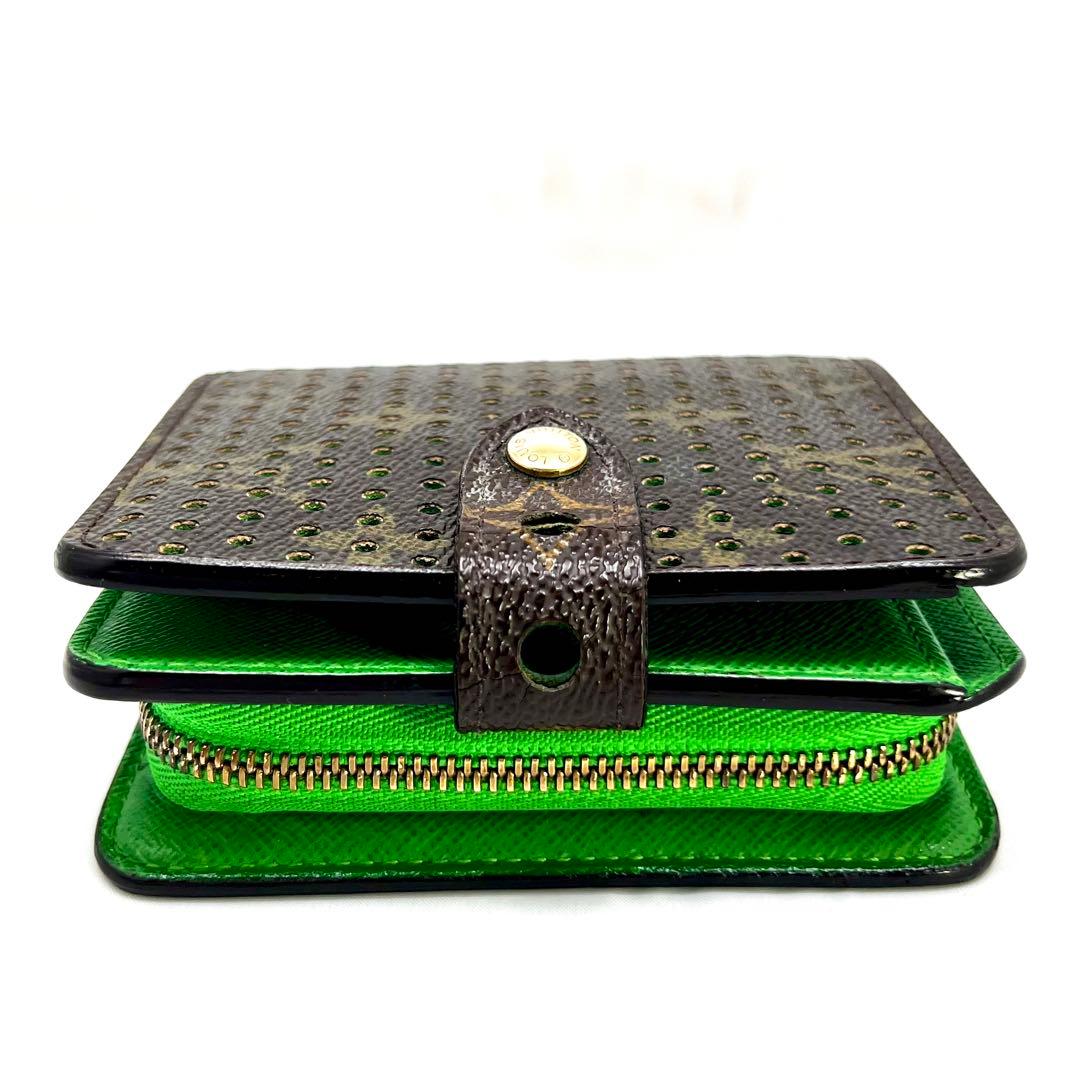 ルイヴィトン モノグラム ペルフォ コンパクトジップ M95218 グリーン