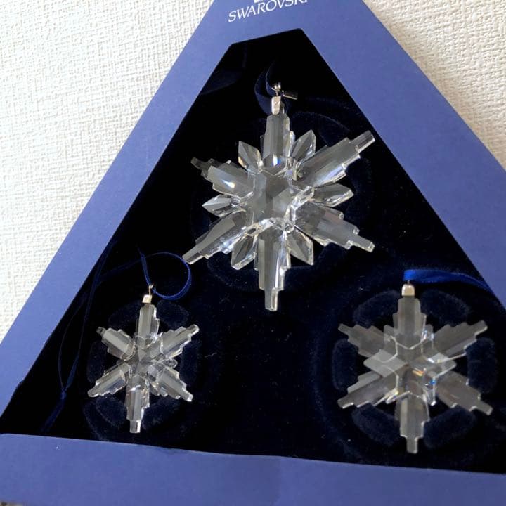 SWAROVSKI新品スワロフスキー雪の結晶スノーフレークオーナメント3個