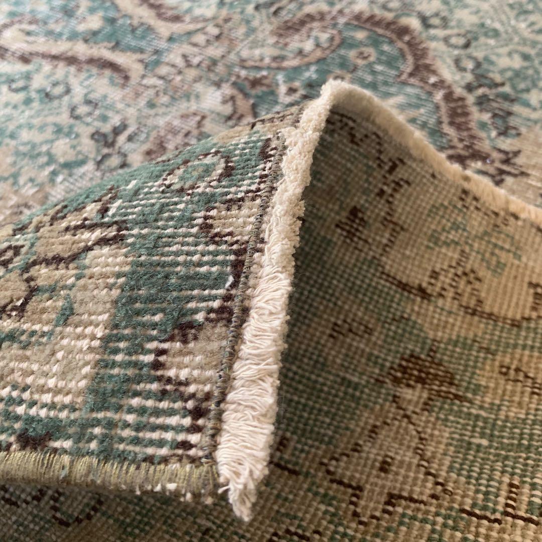 超大判 269×150宝石メダリオン ピーコックグリーン トルコヴィンテージ