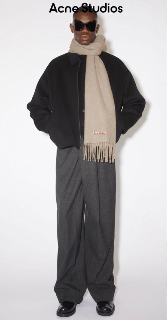 アクネ Acne Studios マフラー フリンジウールスカーフ オートミール