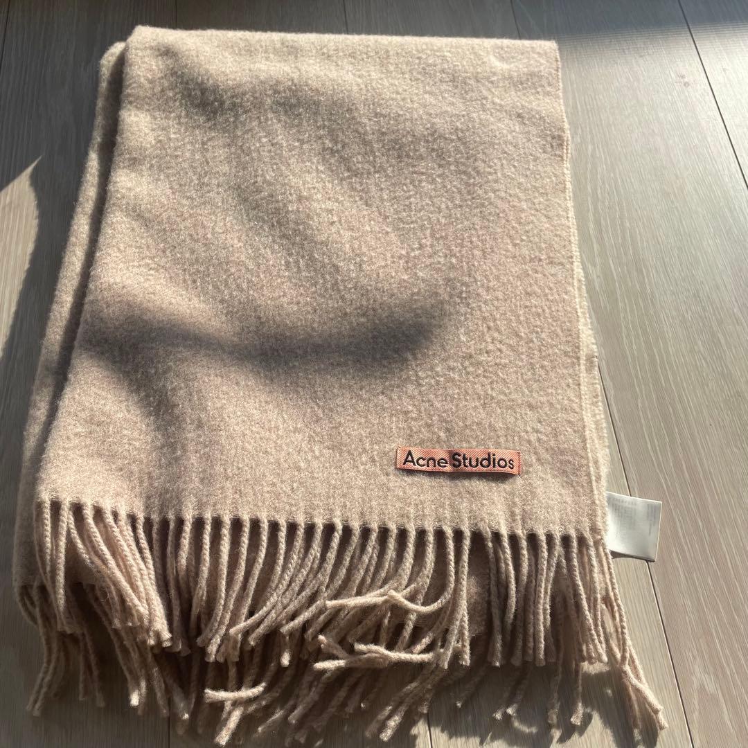 アクネ Acne Studios マフラー フリンジウールスカーフ オートミール