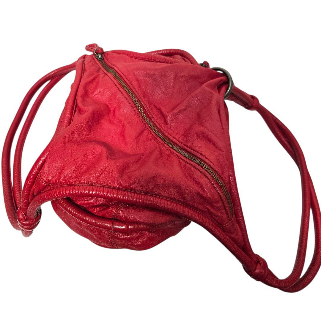 Diesel 2000s Red Leather Shoulder Bag