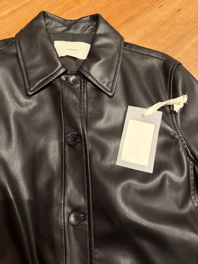 todayful エコレザーステンカラージャケット 38 - メルカリ