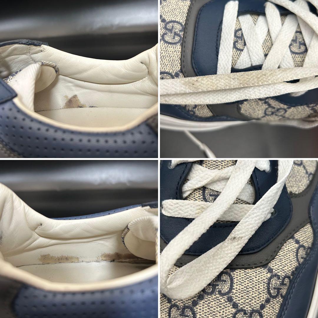 極美品】グッチ ローカットスニーカー GG柄 厚底 メンズ PVC グレー