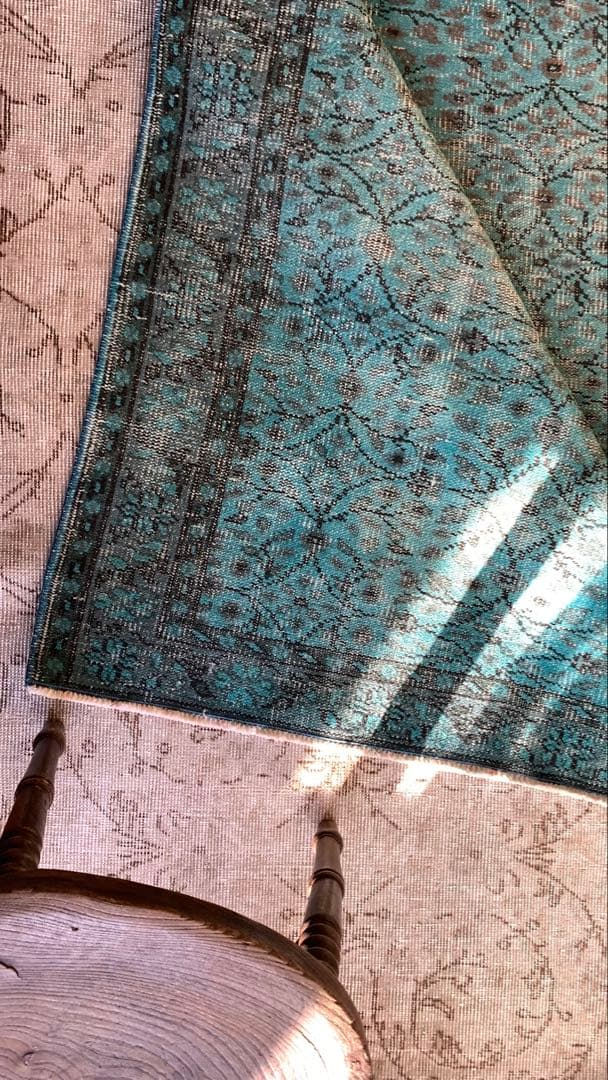 110×197 \"TEAL” ViNTAGE TURKiSH RUG