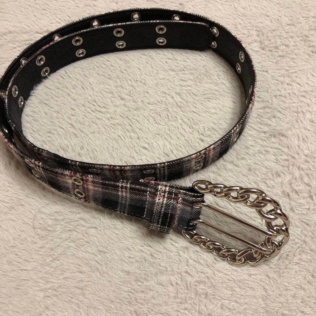 AFB チェックベルト AFB FLANNEL CHECK BELT Mサイズ イエロー チェック柄