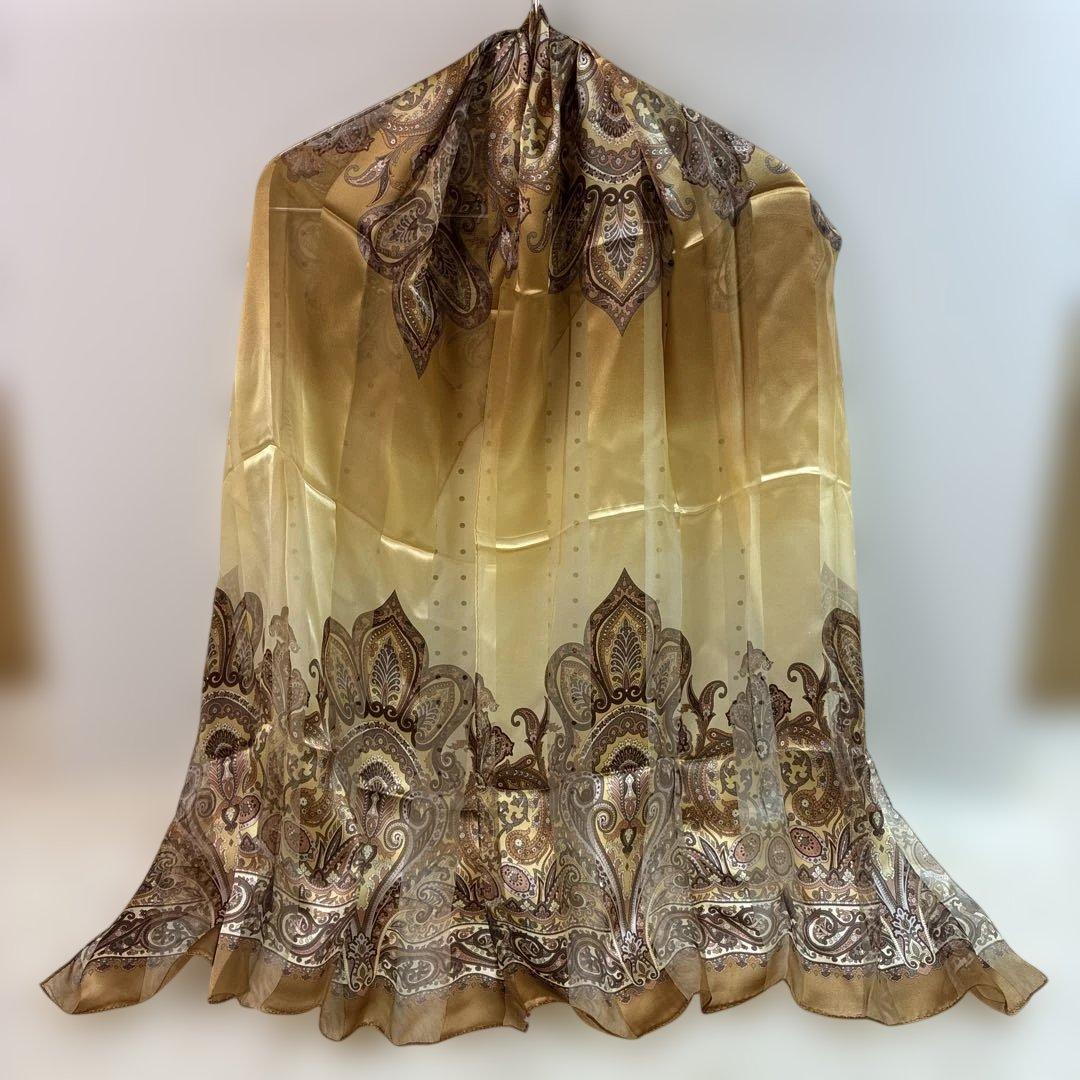 美品✨YSL イヴサンローラン ペイズリー柄 ストール シルク60×175