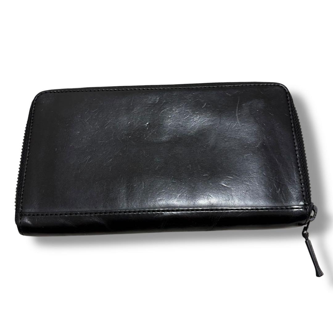 希少 バーバリーブラックレーベル 長財布 ラウンドジップ レザー