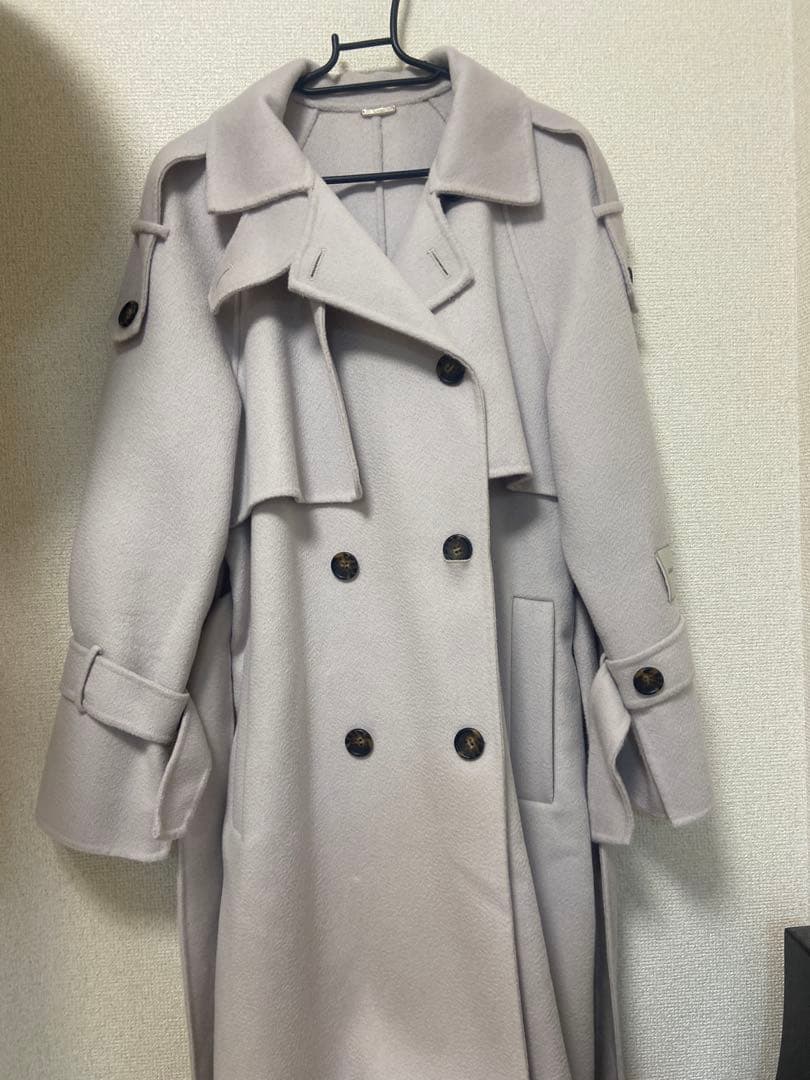 SNIDEL ウロコカシミアスタンドカラーコート アイボリー - メルカリ