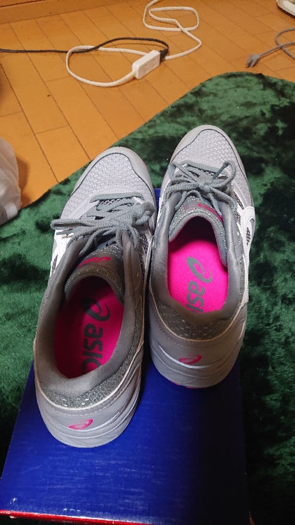 安全靴 アシックス グレー/ピンク - メルカリ