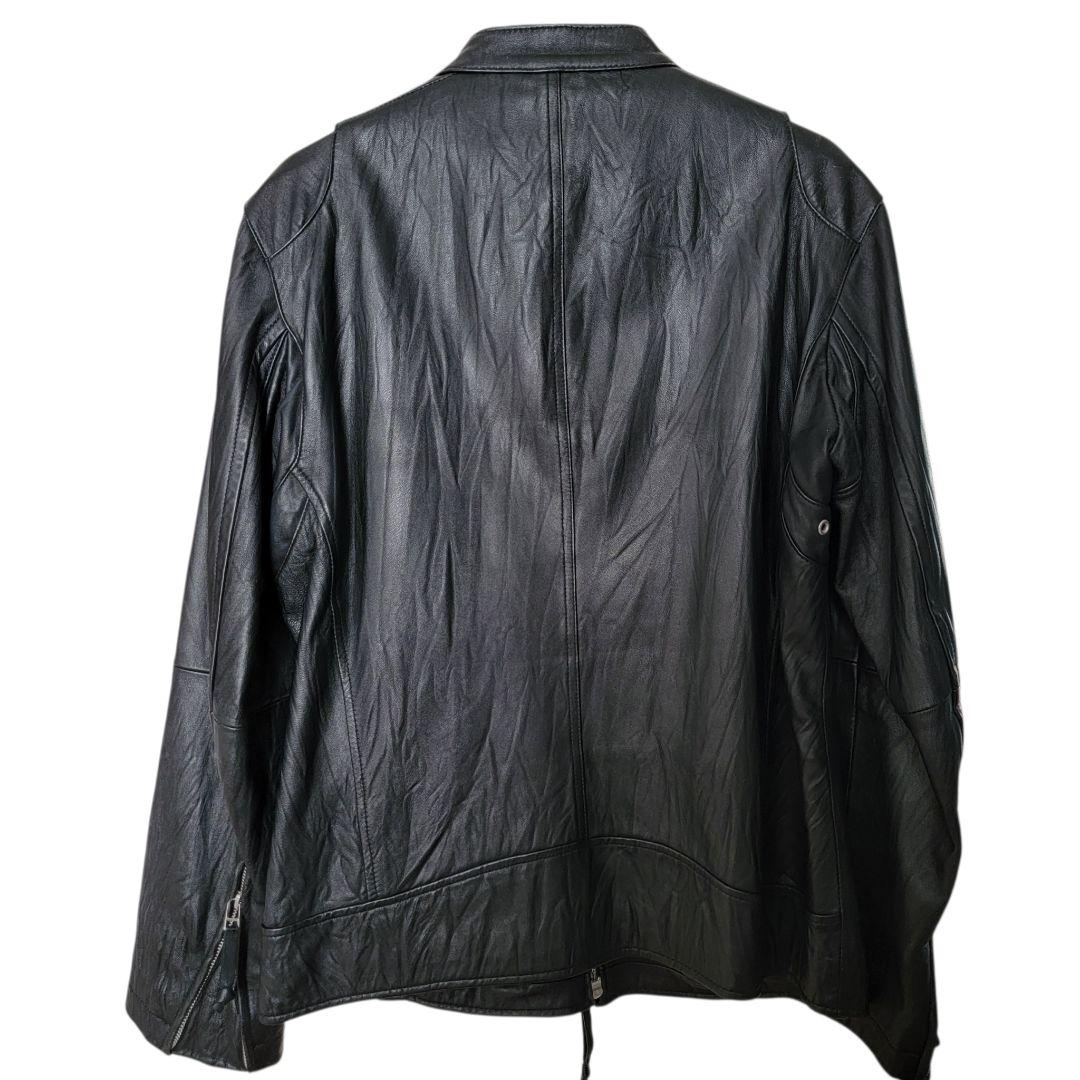 オールドユニクロ シングルライダースジャケット シワ加工 ラムレザー