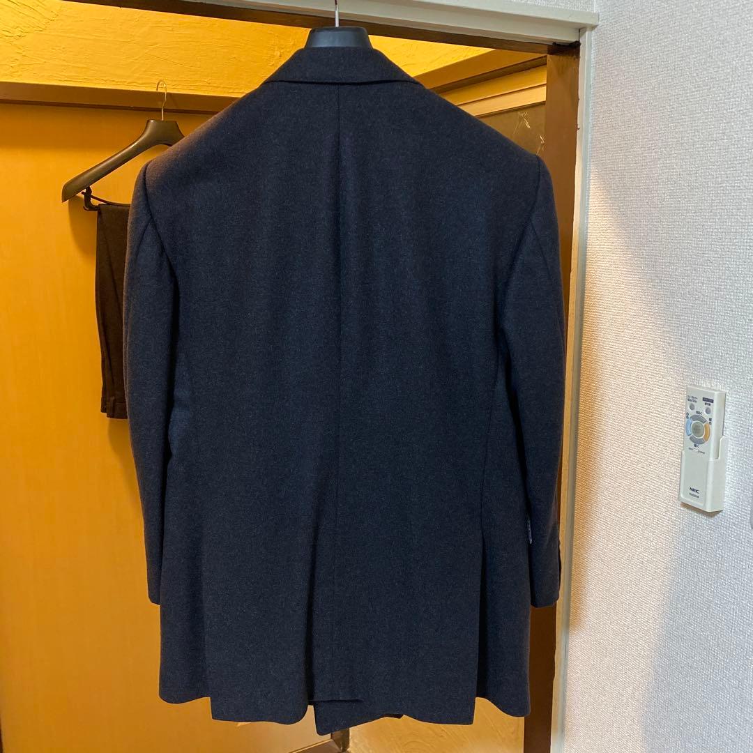 ミラショーン 超肉厚 フラノカシミヤ100% チャコールグレー ダブル