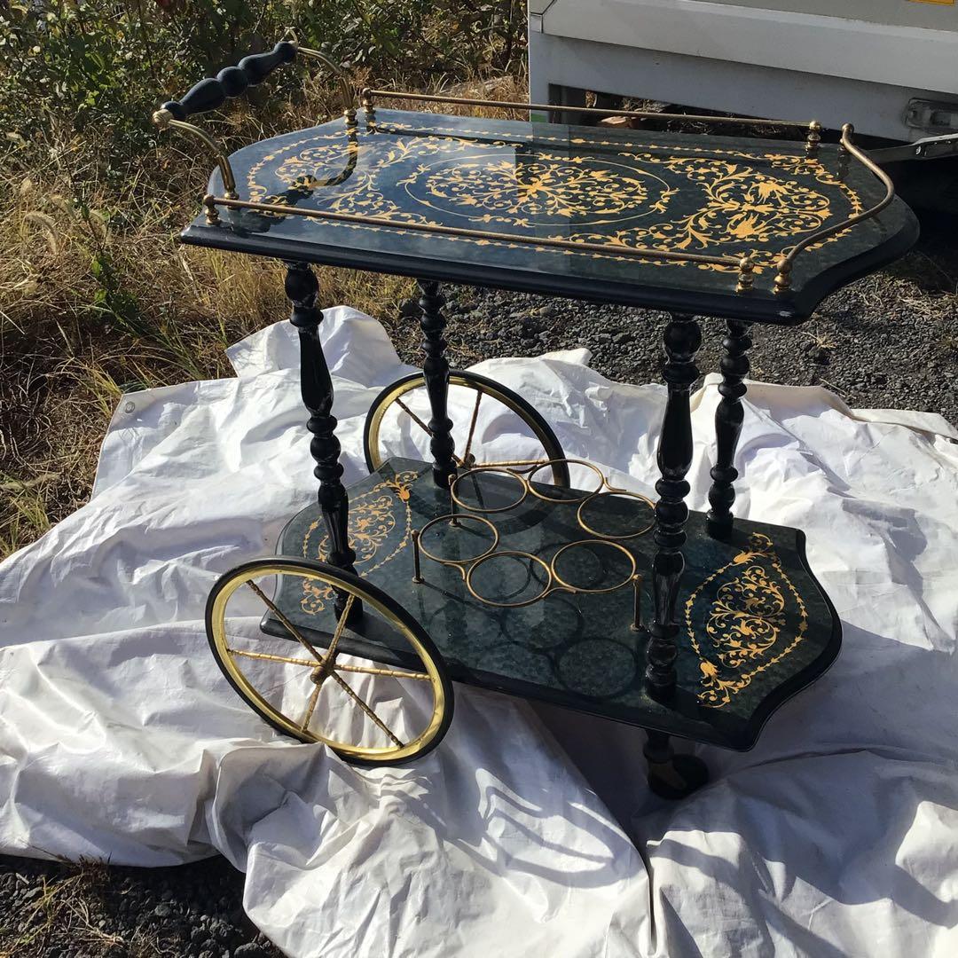 イタリア製 象嵌細工 キッチンワゴン キャスター付 キッチン収納　カート イタリアンスタイル 象嵌ワゴン 組立式｜おしゃれ家具通販 Y-KAGU