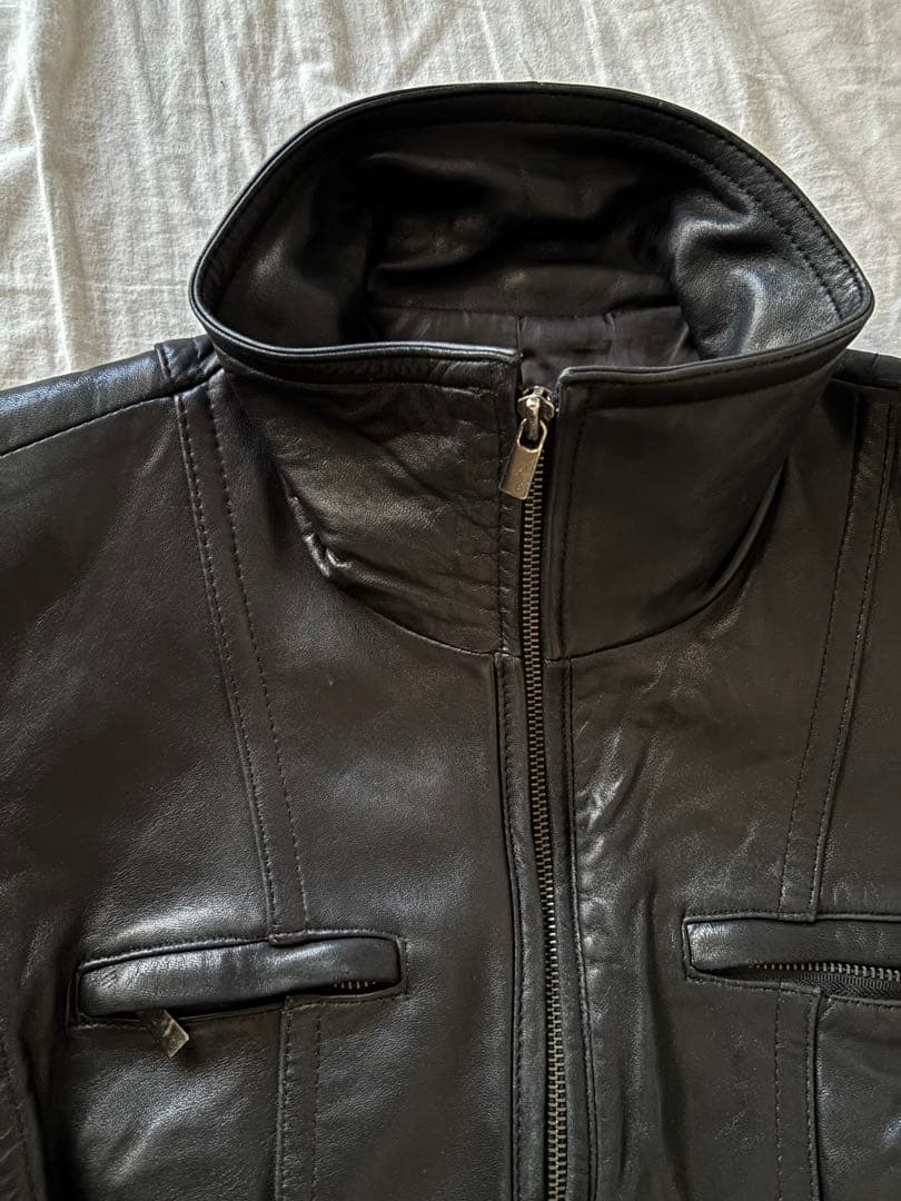 black leather jacket archive opium
