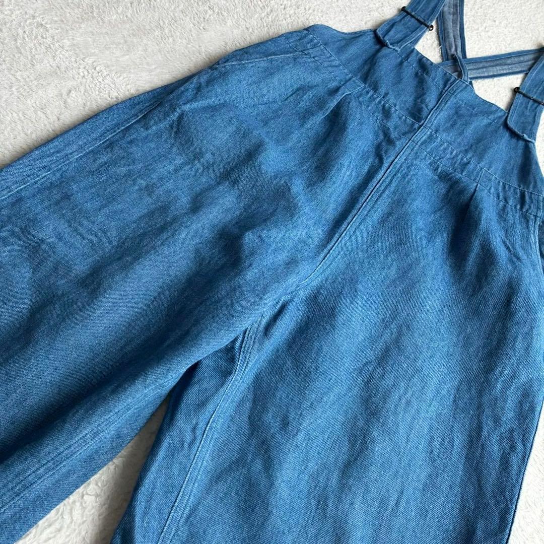 美品 ネストローブ nestRobe リネン混デニムサロペット オーバーオール