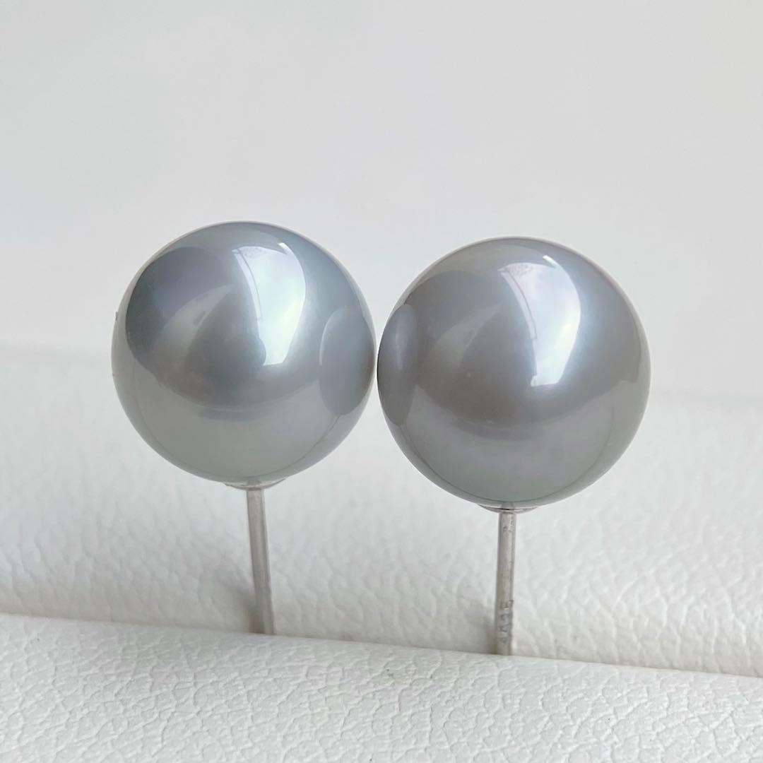 本真珠南洋黒蝶真珠 クールグレイ9.58㍉s925直結ピアスBL973 - メルカリ