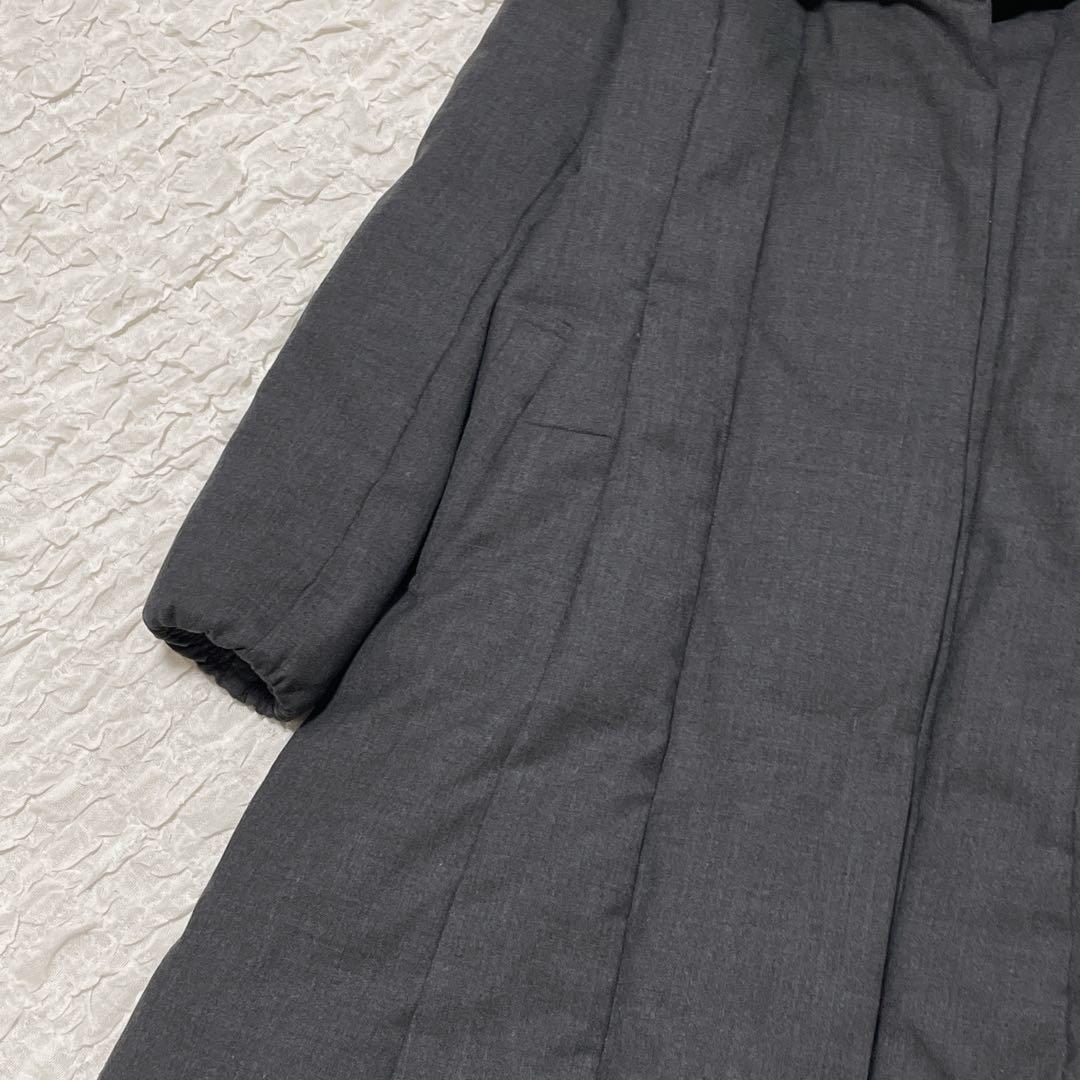 自由区 ウールツイルショールカラー ロングダウンコート 38 M 女優襟