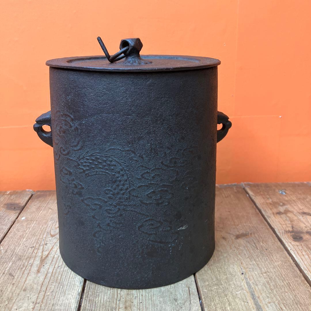 D-5 茶道具 茶道 釜 雲龍釜 釣釜 風炉釜 菊地政光 伝統工芸士 鉄器