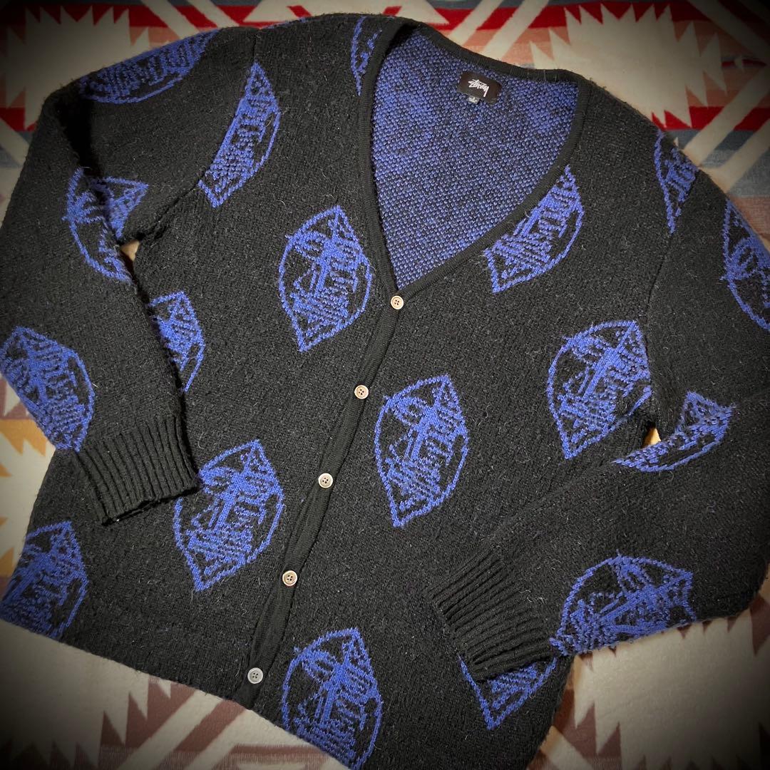 美品】2020 Stussy モヘアカーディガン アフリカンマスク - メルカリ