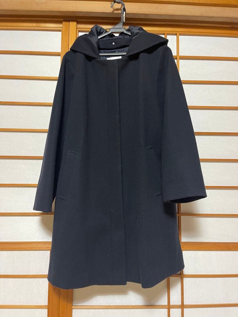 グローバルワーク 軽やかストレッチ2wayコート ネイビー Lサイズ