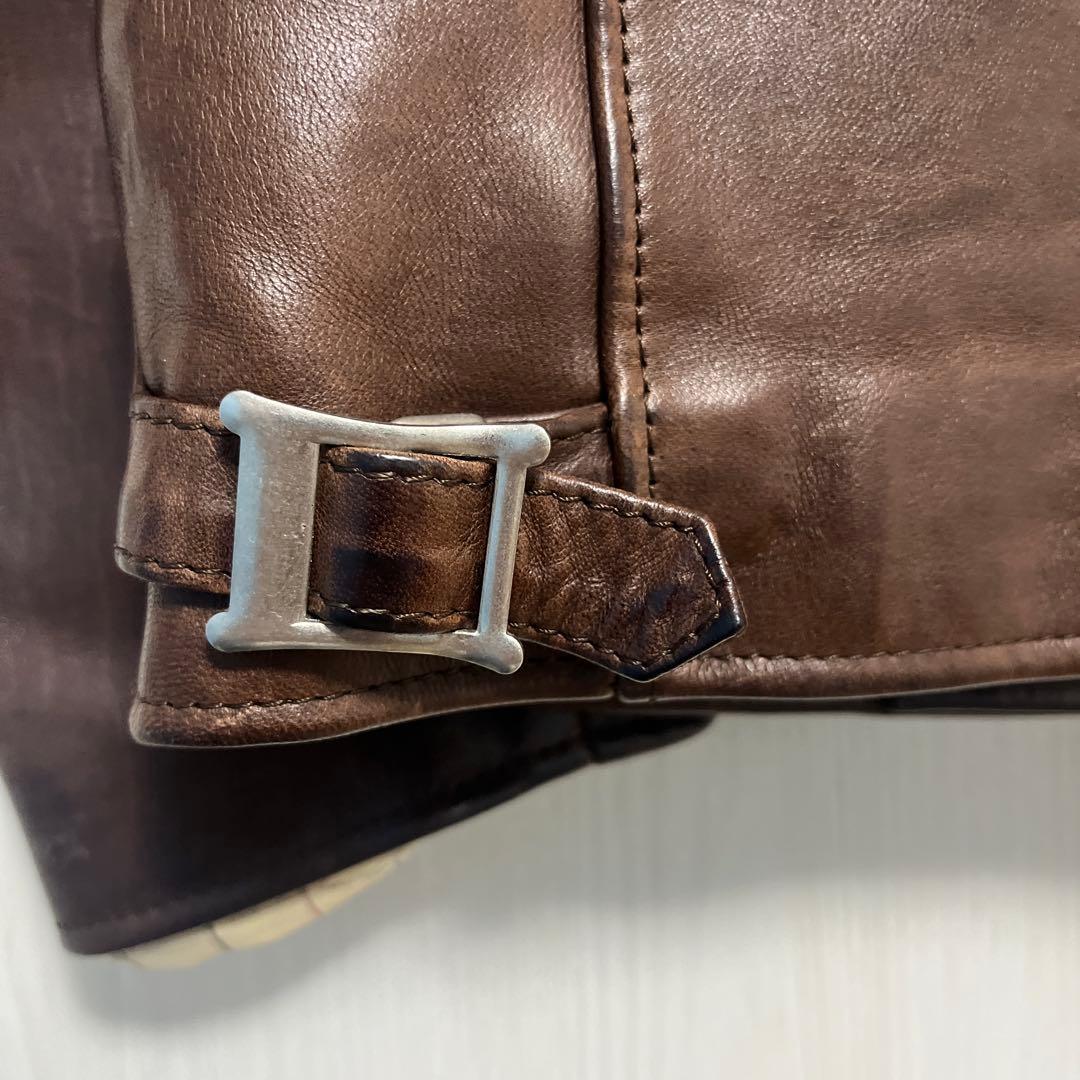 ジ*急様 Name. レザーライダースコードバンダークブラウン名作0トム