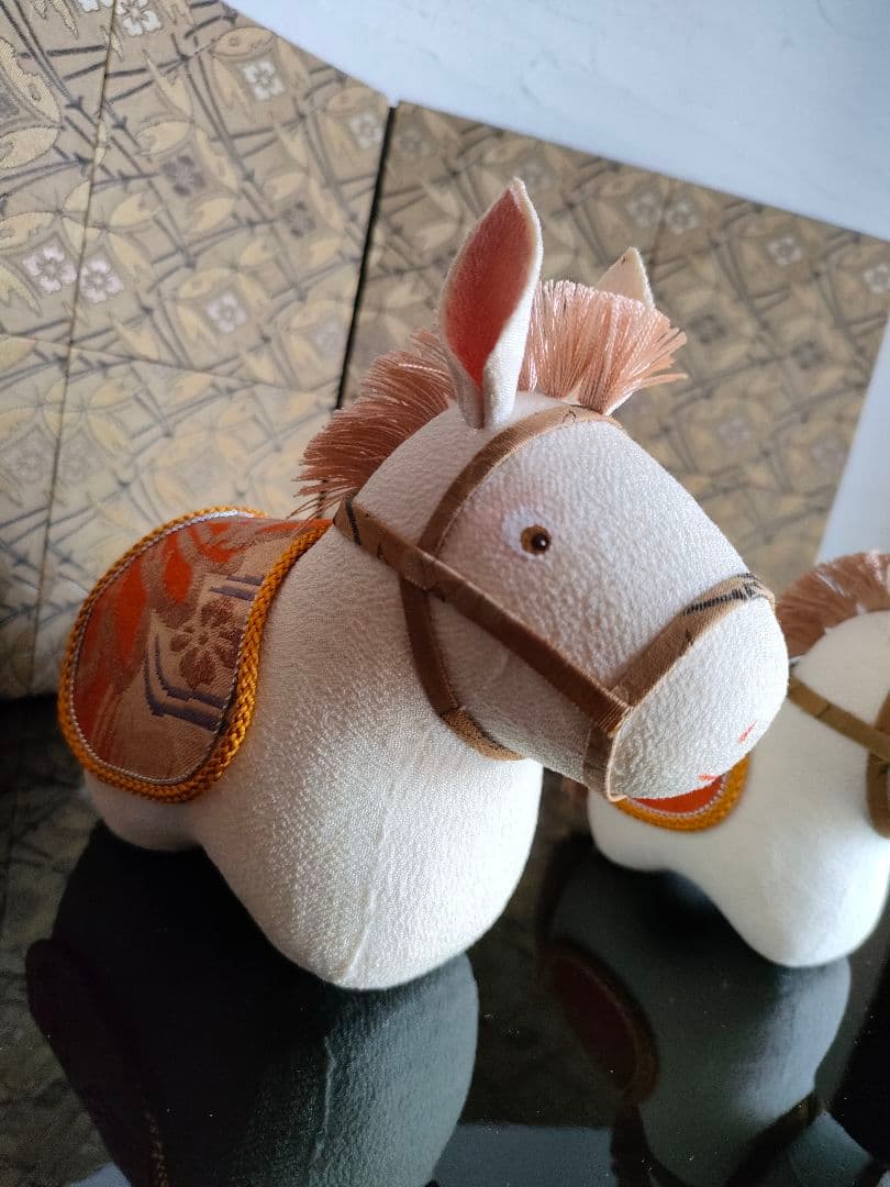 創作人形 午 干支 お正月飾り 縮緬 親子一点物