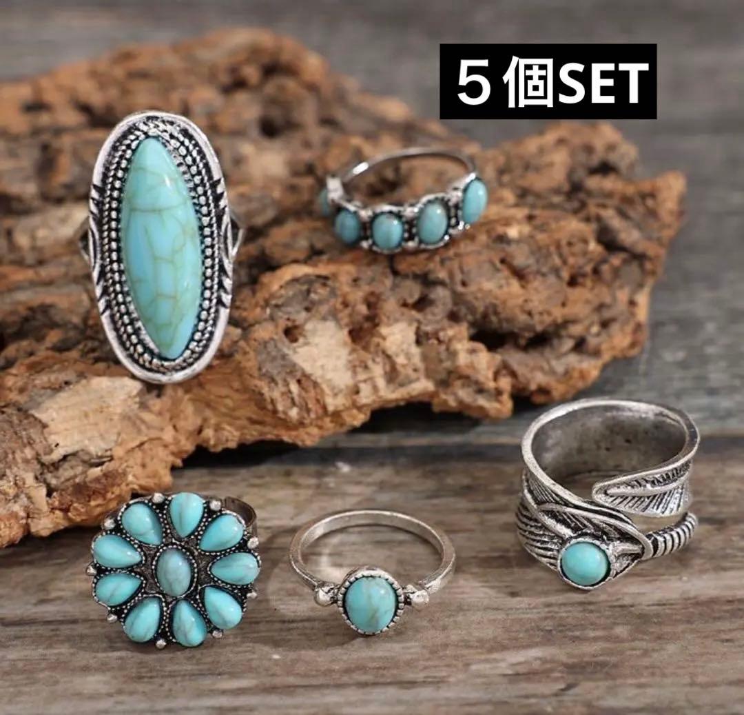 ナバホ族 インディアンジュエリー ターコイズ シルバーリング リング
