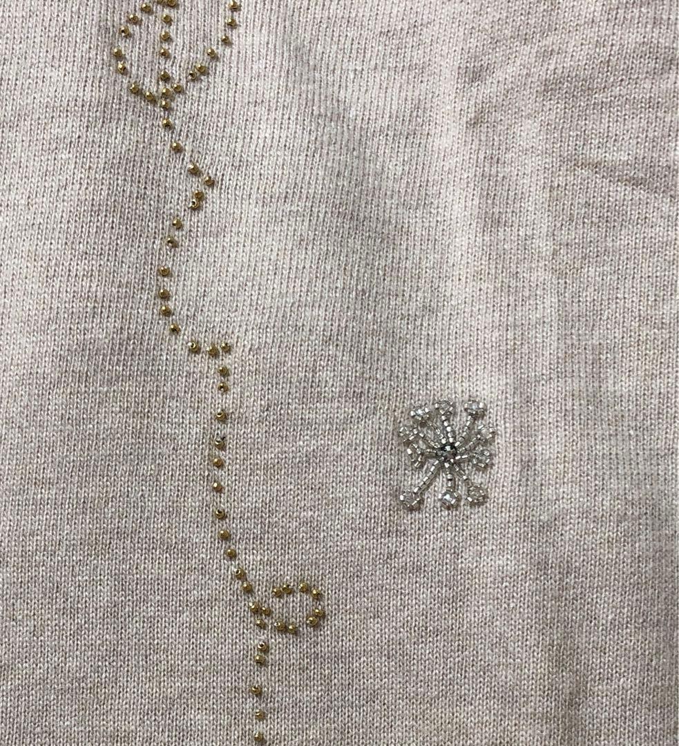 専用新品 TSUMORI CHISATO ビーズ刺繍ニット カシミヤ、アンゴラ混