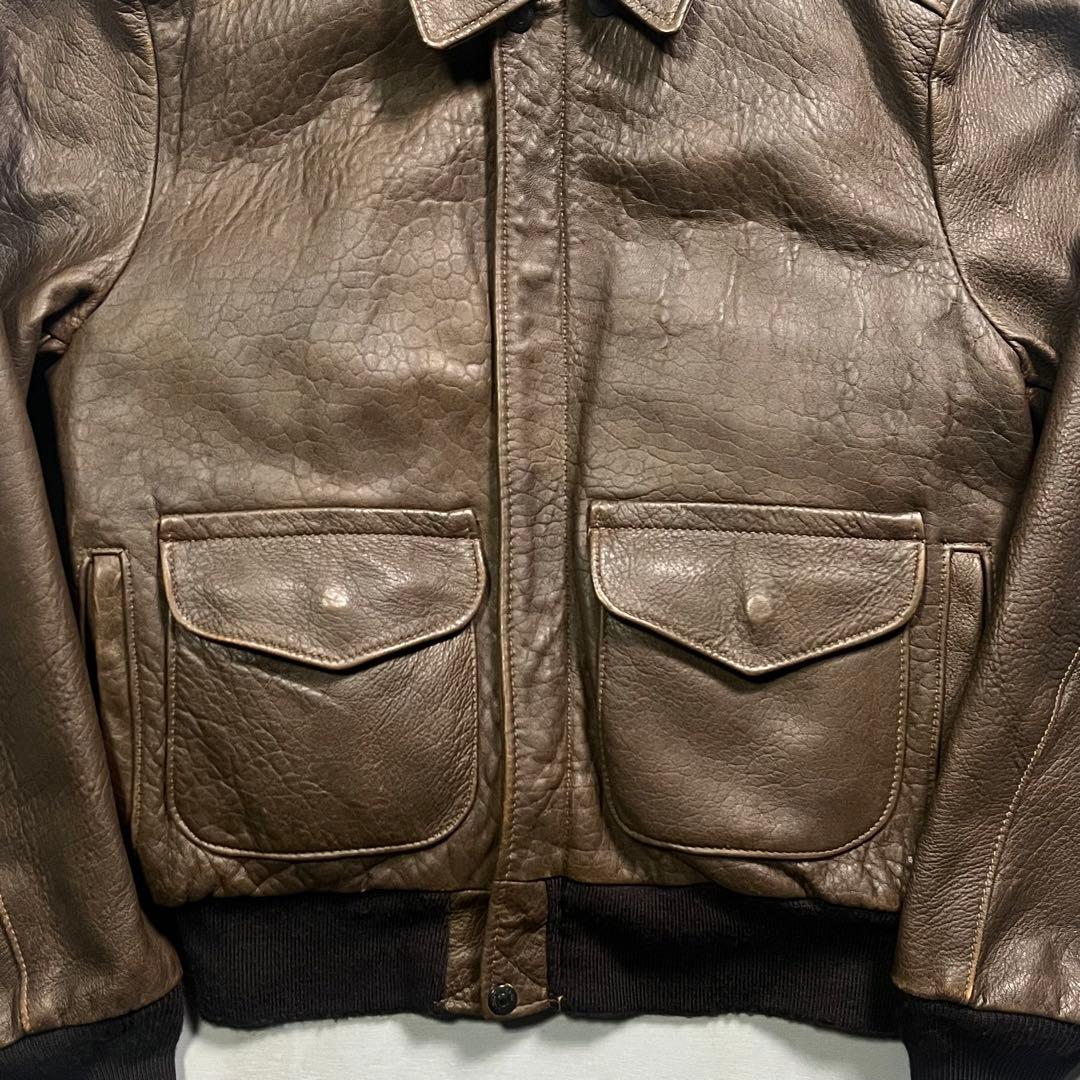 USA製 Schott レザーフライトジャケット A-2 ショート丈 短丈 40