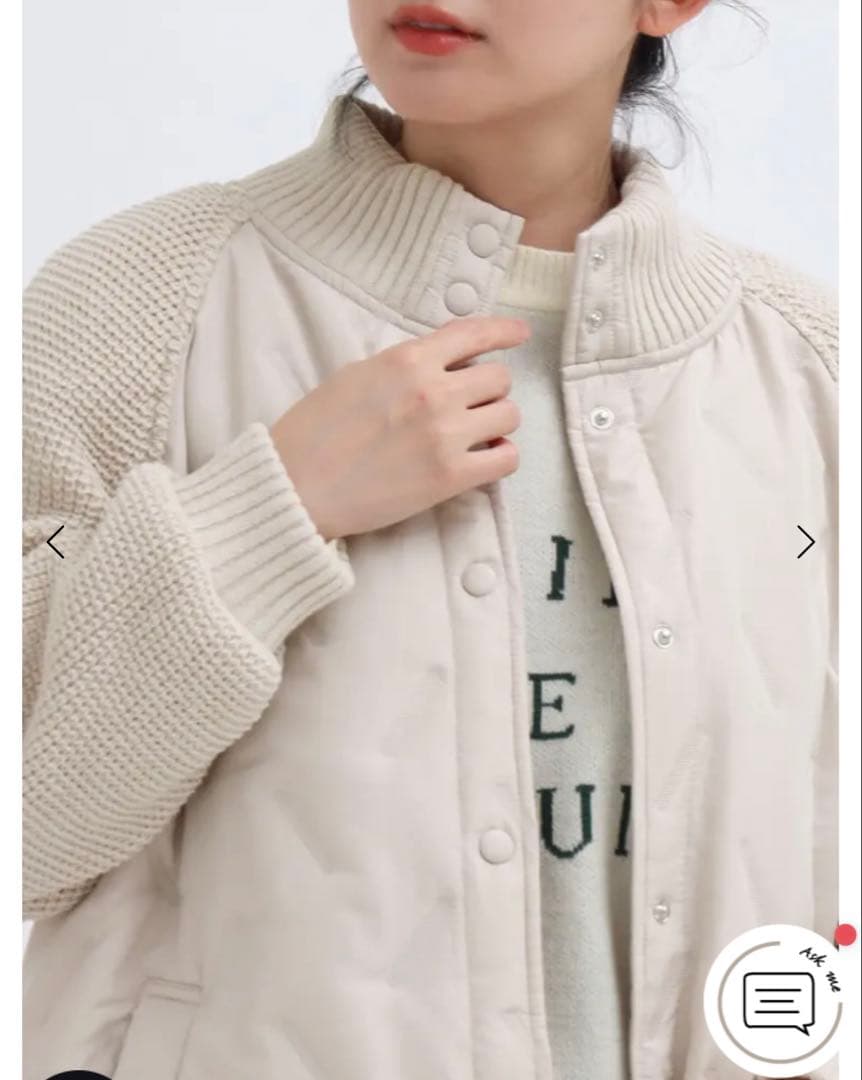 新品☆ヤマダヤスコットクラブニットスリーブロングブルゾン