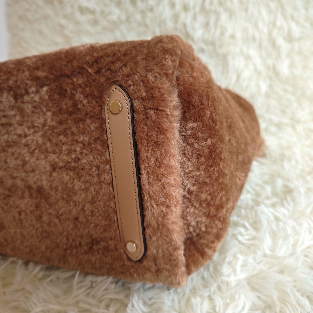 美品✨】ケイトスペード ファー ラージ トートバッグ ボア ブラウン A4