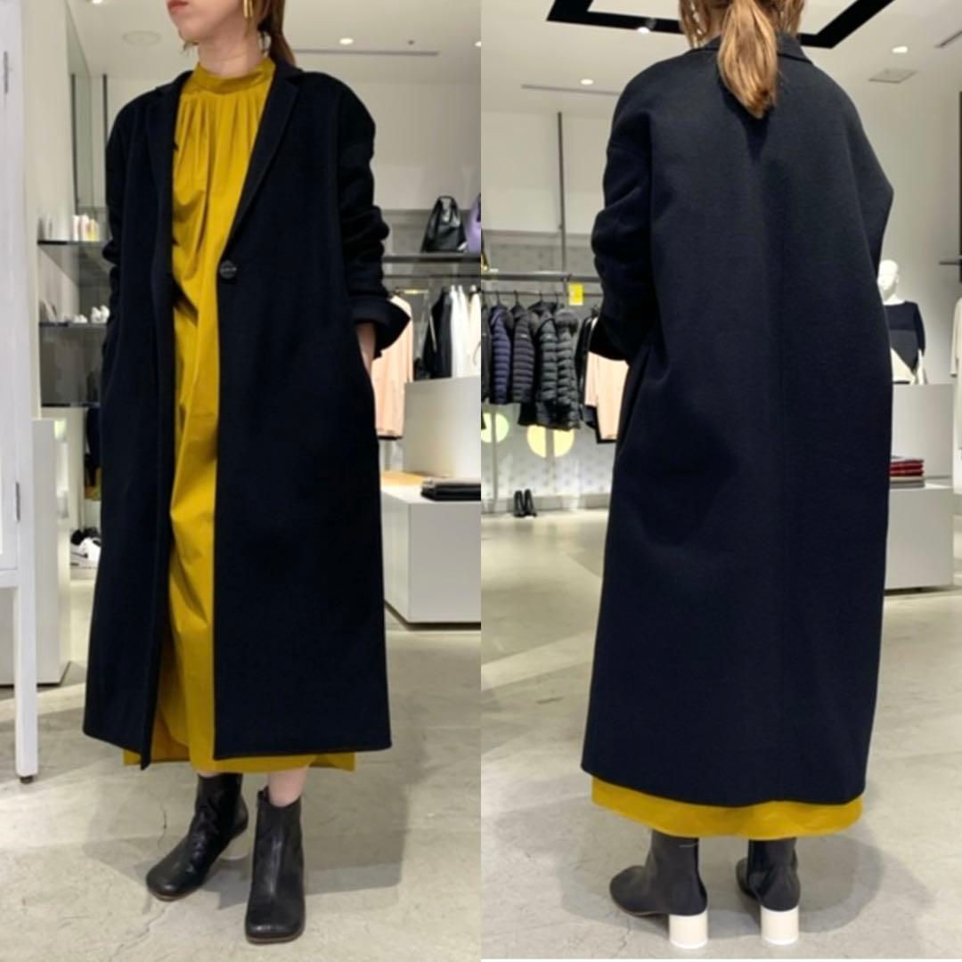 ENFOLDエンフォルド ウールリバーテーラードコート ブラック 38 中古・古着通販】ENFOLD (エンフォルド) ウールサイドスリットリバー