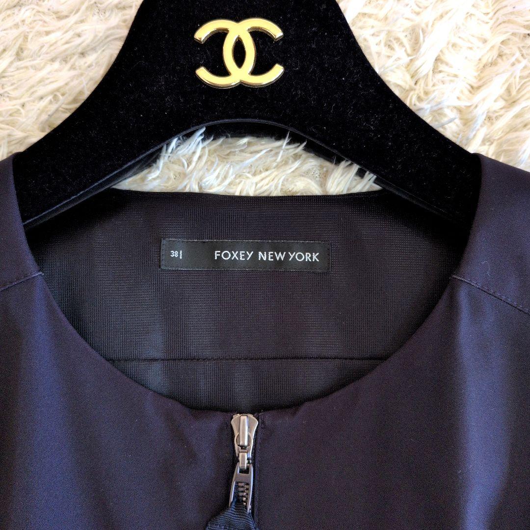 日本製☆FOXEYNEWYORK フロントダブルジップ ワンピース 38 - メルカリ