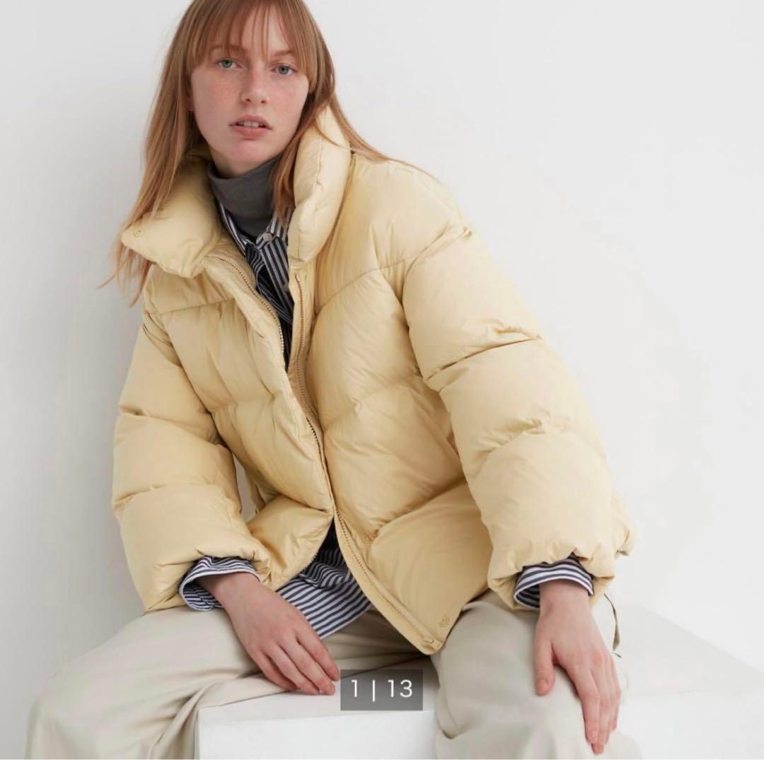 ユニクロ UNIQLO パウダーソフトダウンジャケット イエロー L - メルカリ