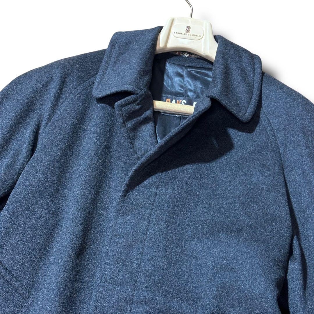 DAKS ダックス カシミヤ100% ステンカラーコート ダークグレー 48 L