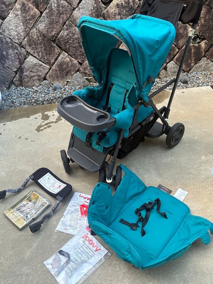 美品 Joovy Ultralight 二人乗りベビーカー 未使用レインカバー付