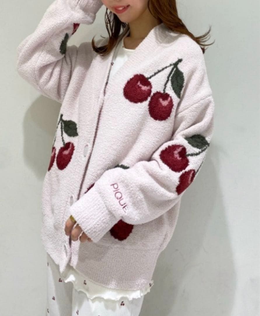 最終値下げ⭐️レアジェラートピケ チェリージャガードカーディガン