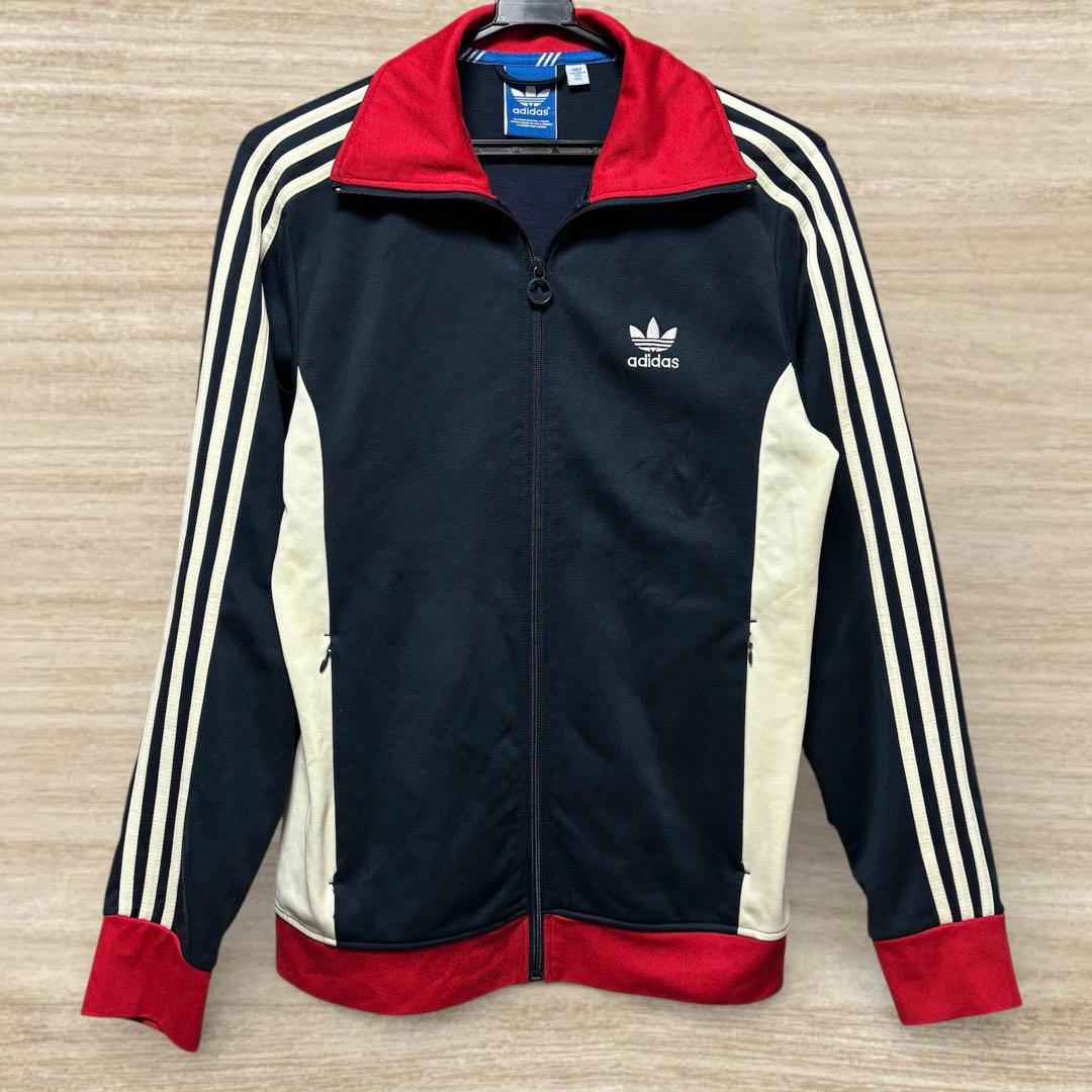 希少カラー adidas トラックジャケット 刺繍ロゴ ネイビー XL - メルカリ